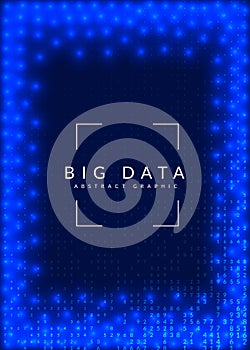 Big data background. Technology for visualization, artificial in