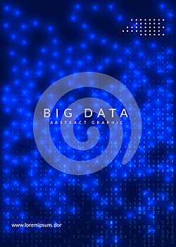 Big data background. Technology for visualization, artificial intelligence, deep learning and quantum computing.