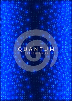 Big data background. Technology for visualization, artificial intelligence, deep learning and quantum computing.