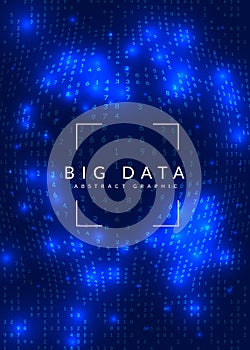 Big data background. Technology for visualization, artificial intelligence, deep learning and quantum computing.
