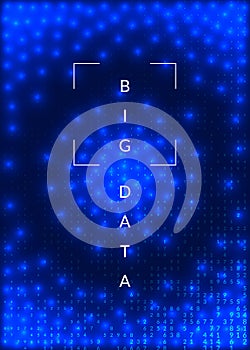 Big data background. Technology for visualization, artificial intelligence, deep learning and quantum computing.