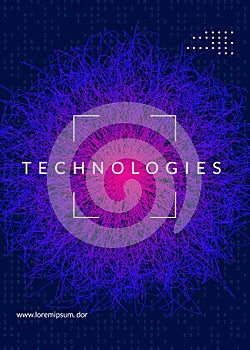 Big data background. Technology for visualization, artificial in