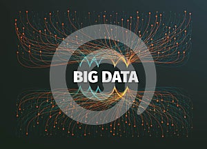 Big data background vector illustration. Information streams. Future technology
