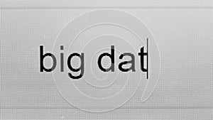 Big data or bigdata closeup computer screen