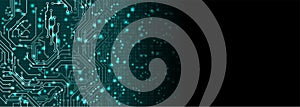 Big data. Binary Code circuit Background, flowing number one and zero text in binary code format in technology backgound.