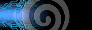 Big data. Binary Code circuit Background, flowing number one and zero text in binary code format in technology backgound.