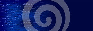 Big data. Binary Code circuit Background, flowing number one and zero text in binary code format in technology backgound.