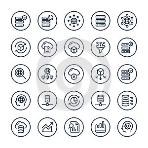Big Data - 25 icons image.