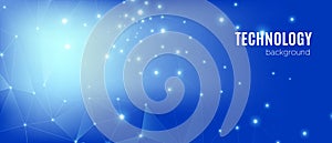 Big Data Business. Technology Vector. Blue