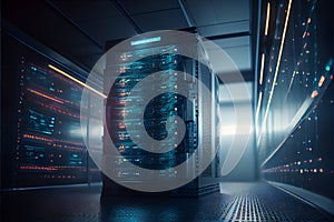 Big data center technology warehous with servers information