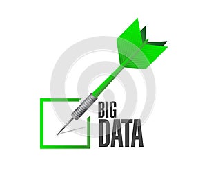 Big data check dart sign concept