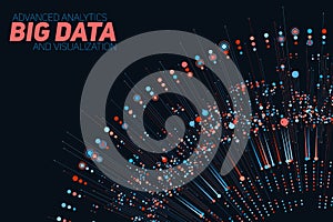 Big data circular colorful visualization. Futuristic infographic. Information aesthetic design. Visual data complexity.