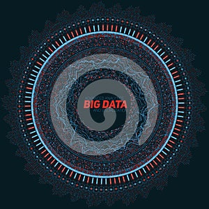 Big data circular visualization. Futuristic infographic. Information aesthetic design. Visual data complexity.