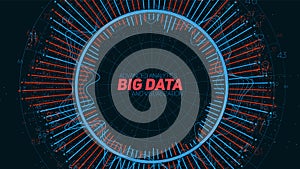 Big data circular visualization. Futuristic infographic. Information aesthetic design. Visual data complexity. Complex