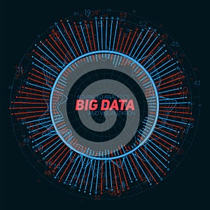 Big data circular visualization. Futuristic infographic. Information aesthetic design. Visual data complexity. Complex