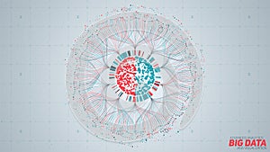 Big data circular visualization. Futuristic infographic. Information aesthetic design. Visual data complexity. Complex