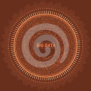 Big data circular visualization. Futuristic infographic. Information aesthetic design. Visual data complexity.