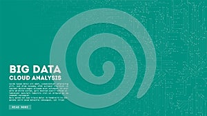 Big Data cloud computing. Blockchain visualiztion. Cirquit board abstract pattern