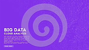 Big Data cloud computing. Blockchain visualiztion. Cirquit board abstract pattern