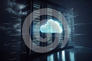 Big data and cloud computing server infrastructure hosting hub storage