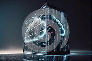 Big data and cloud computing server infrastructure hosting hub storage