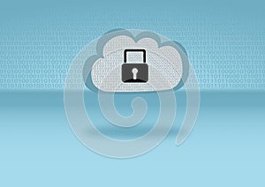 Big data cloud security symbolized with black lock photo