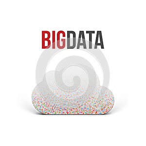 Big Data Cloud vector Icon with Shadows