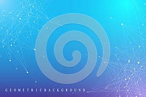 Big data complex. Graphic abstract background communication. Perspective backdrop of depth. Minimal array with compounds