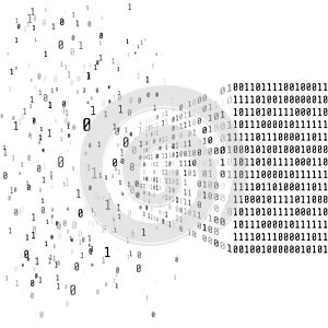 Big data concept. Binary matrix code. Artificial intelligence smart system