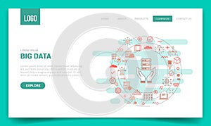 big data concept with circle icon for website template or landing page homepage