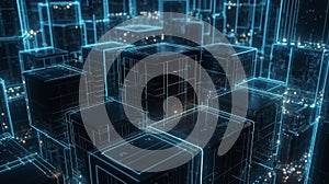 Big data concept Digital data flow Transferring generative AI