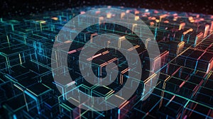 Big data concept Digital data flow Transferring generative AI generative AI