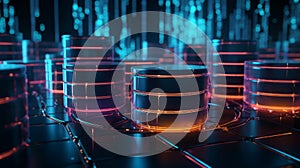 Big data concept Digital data flow Transferring generative AI