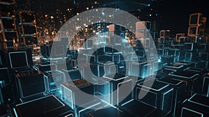 Big data concept Digital data flow Transferring generative AI