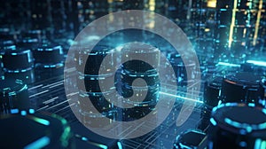 Big data concept Digital data flow Transferring generative AI