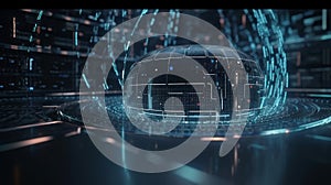 Big data concept Digital data flow Transferring generative AI