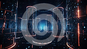 Big data concept Digital data flow Transferring technical concept generative AI