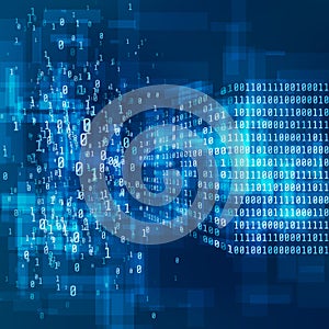 Big Data concept. Digital information visualisation. Analysis of Information Machine Learning Algorithms.