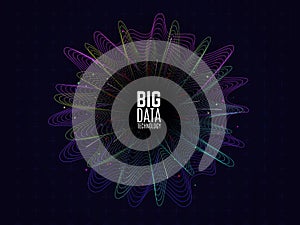 Big data concept. Futuristic design. Data visualization. Graphic abstract background. Color waves and elements on