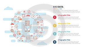 big data concept for infographic template banner with four point list information