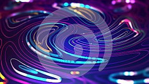 Big Data concept. Information field, data flow. Digital neural network. Introduction of artificial intelligence
