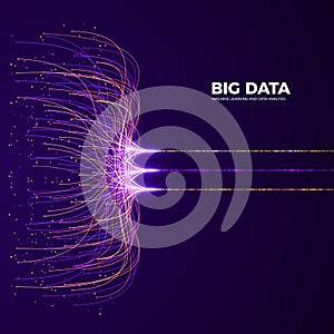 Big Data Concept and Innovation. Network and Data Analysis. Digital Technology Visualization. Dot and Connection Lines.