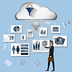 Big data concept,Big data in marketing,e-commerce - Vector