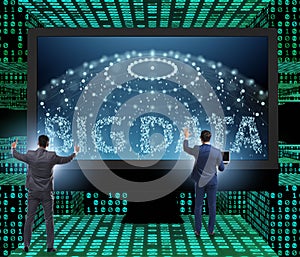 Big data concept with data mining analyst