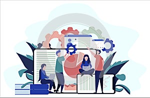 Big data concept. Modern computer technology. Analyzing