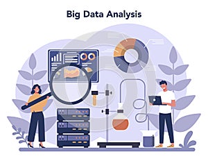 Big data concept. Modern computer technology. Analyzing digital