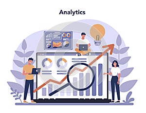 Big data concept. Modern computer technology. Analyzing digital