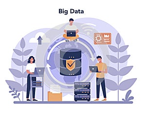 Big data concept. Modern computer technology. Analyzing digital