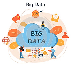 Big data concept. Modern computer technology. Analyzing digital