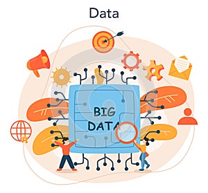 Big data concept. Modern computer technology. Analyzing digital